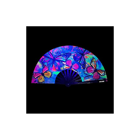 Flutter By Butterfly Blacklight Folding Fan by Neva Nude