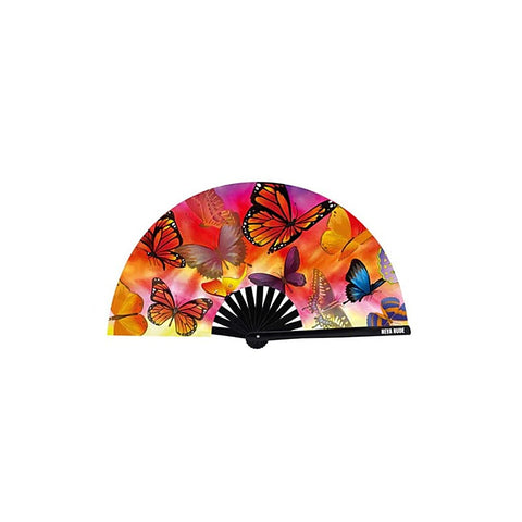 Butterfly Garden Blacklight Folding Fan by Neva Nude