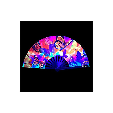 Butterfly Garden Blacklight Folding Fan by Neva Nude