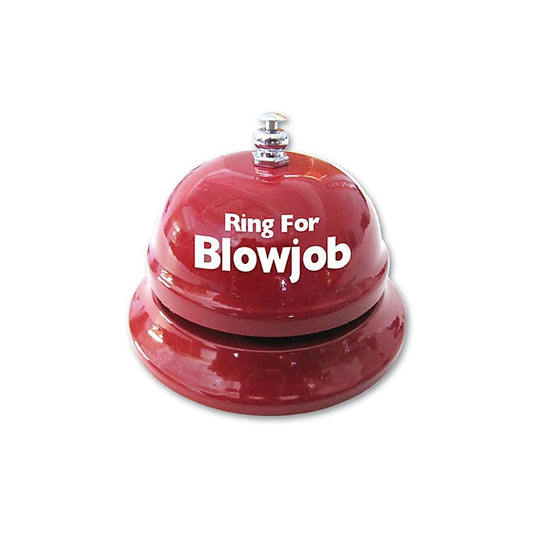 Novelty Ring for Blowjob Flashy White on Red Table Bell