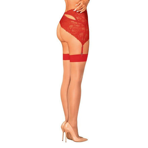 S814 Stockings Red by Obsessive Lingerie