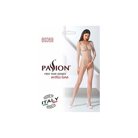 Ribbed Mesh Bodystocking BS068 by Passion Lingerie