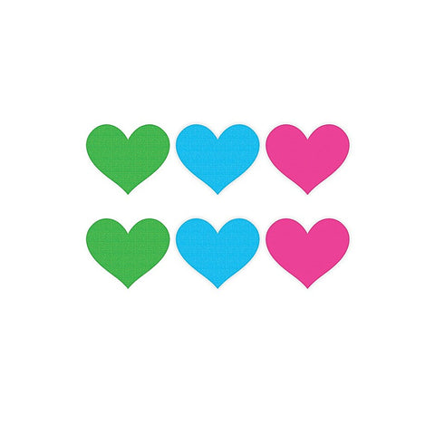 Peekaboo Neon Heart Nipple Pasties 3 Pack by Xgen Products