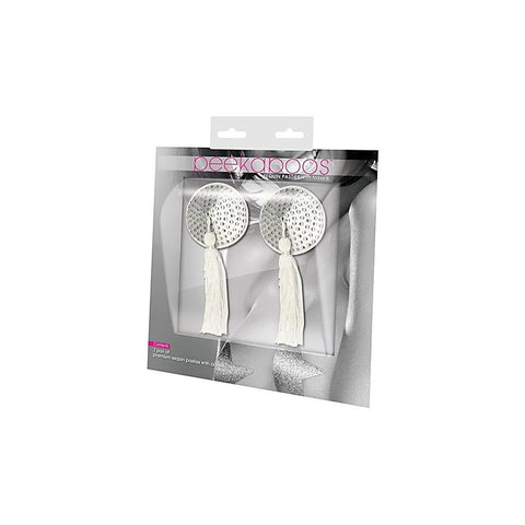 Peekaboo White Satin Pasties by Xgen Products