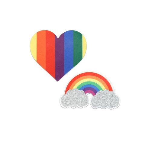 Pride Glitter Rainbows and Hearts Pasties Costume