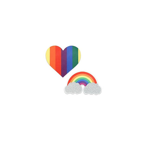 Peekaboo Pride Glitter Rainbows & Hearts Womens Pasties