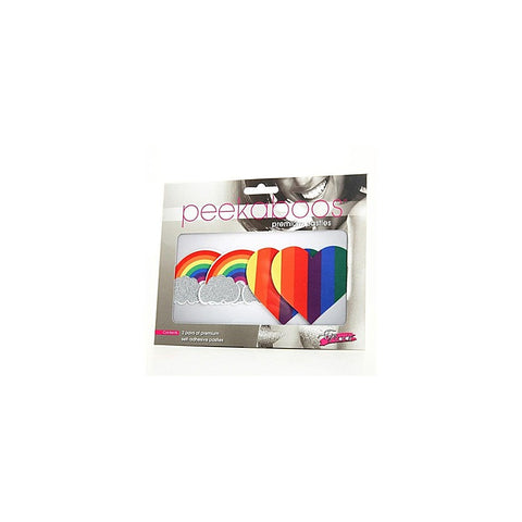 Peekaboo Pride Glitter Rainbows & Hearts Womens Pasties