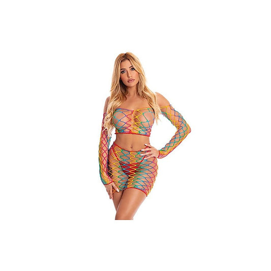 Pot of Gold 2 Piece Fishnet Skirt Set by Pink Lipstick