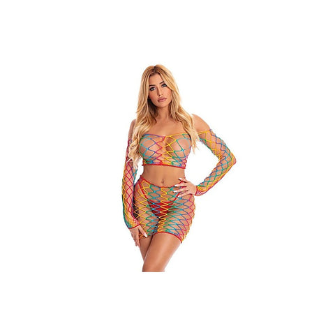 Pot of Gold 2 Piece Fishnet Skirt Set by Pink Lipstick