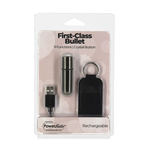 Power Bullet First Class Rechargeable w/ Crystal Gun Metal