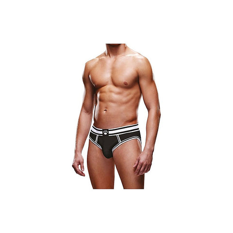 Open Back Stylish Backless Mens Brief Black/White by Prowler