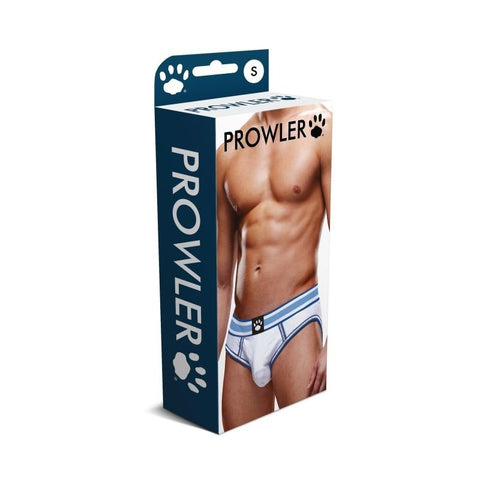 Open Back Mens Brief White Blue by Prowler