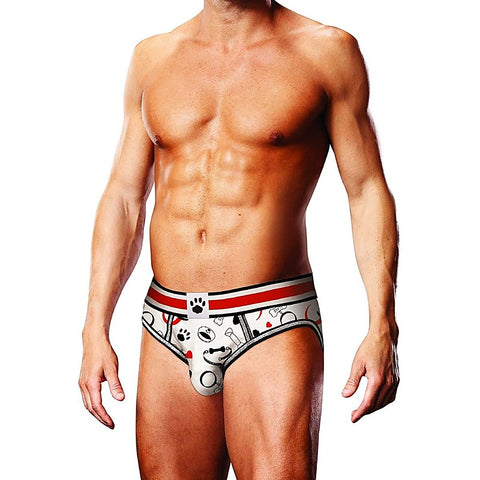 Puppie Print Open Back Mens Brief by Prowler