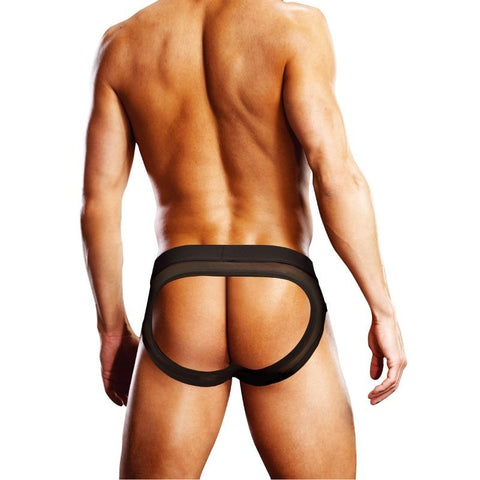 Mesh Open Back Mens Brief Black by Prowler