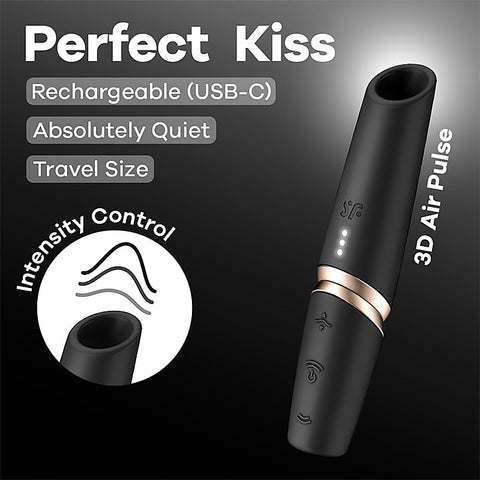 Perfect Kiss Mini Air Wave Clitoral Massager by Satisfyer
