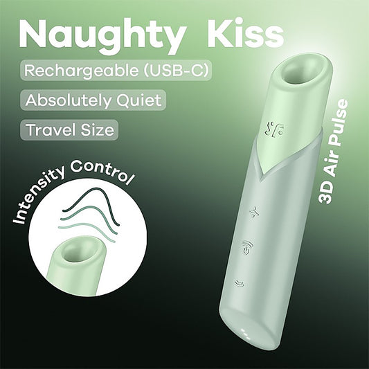 Naughty Kiss Rechargeable Air Pulse Clitoral Massager