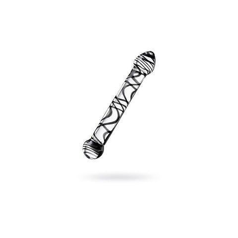 Sexus Duo Black Swirl Glass Dildo by ToyFa