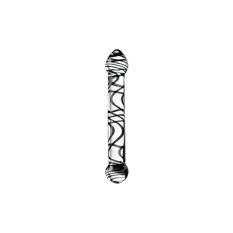 Sexus Duo Black Swirl Glass Dildo by ToyFa