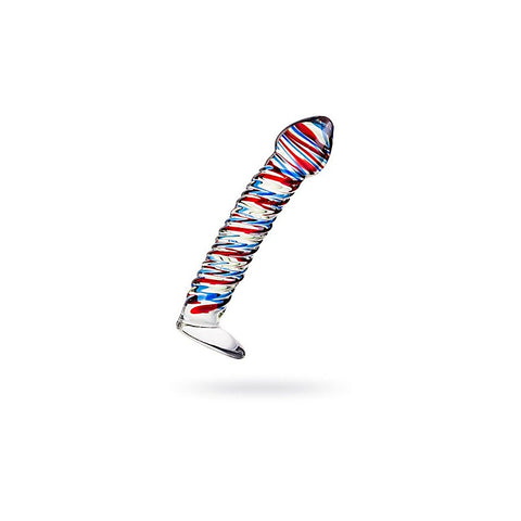 Sexus Glass Dildo Stripes With Base by ToyFa