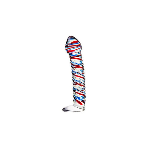 Sexus Glass Dildo Stripes With Base by ToyFa
