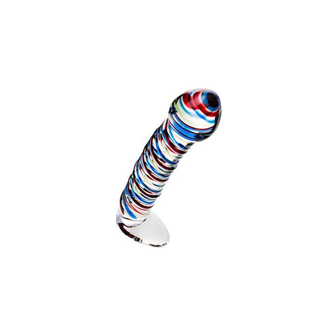 Sexus Glass Dildo Stripes With Base by ToyFa