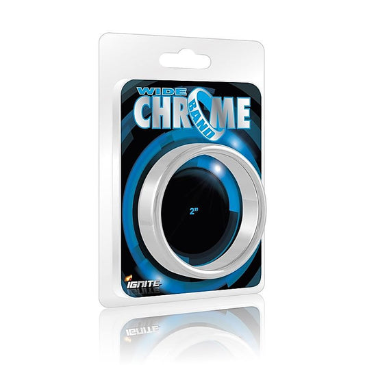 Wide Band Chrome Mens Metal Cock Rings by SI Novelties