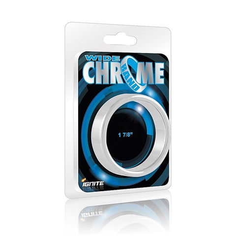Wide Band Chrome Mens Metal Cock Rings by SI Novelties