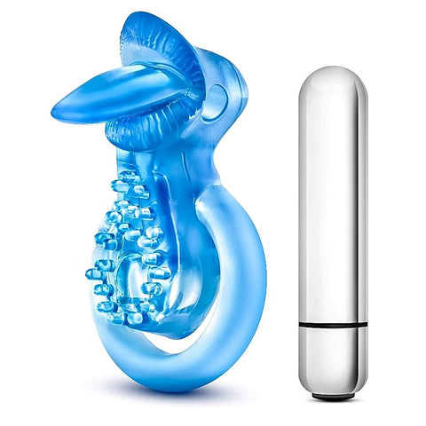 Stay Hard 10 Function Vibrating Tongue Cock Ring