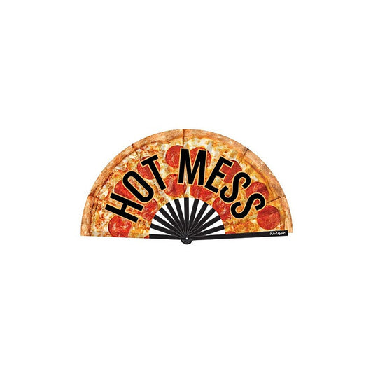 Hot Mess Large Folding Hand Fan by Wood Rocket