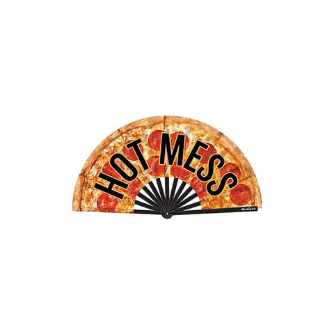 Hot Mess Large Folding Hand Fan by Wood Rocket