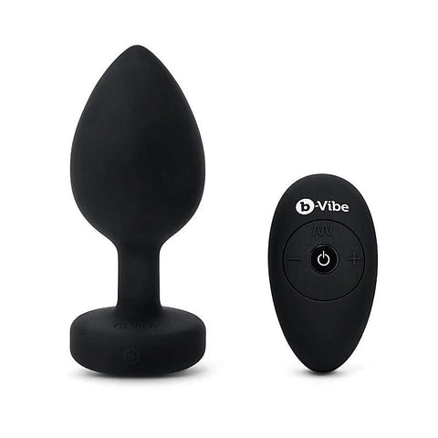 Vibrating Jewel Butt Plug XXL Black by B-Vibe