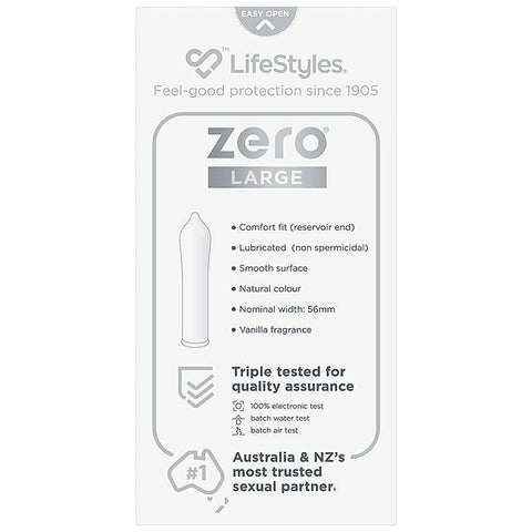 Lifestyles Zero Large Comfort Fit Condoms by Ansell