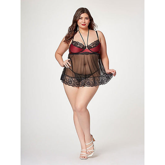 The Romantic Two Piece Womens Babydoll Set