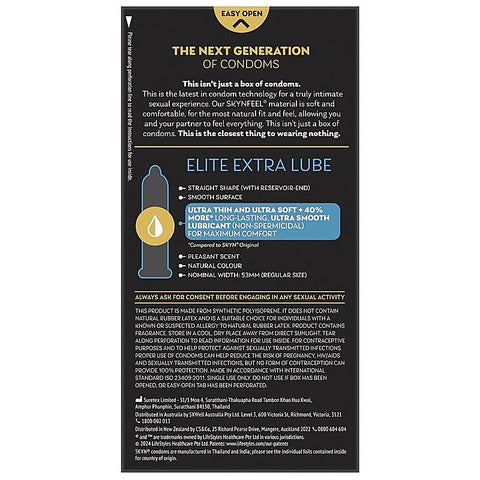Skyn Elite Extra Lubricated Ultra Thin Condoms by Ansell