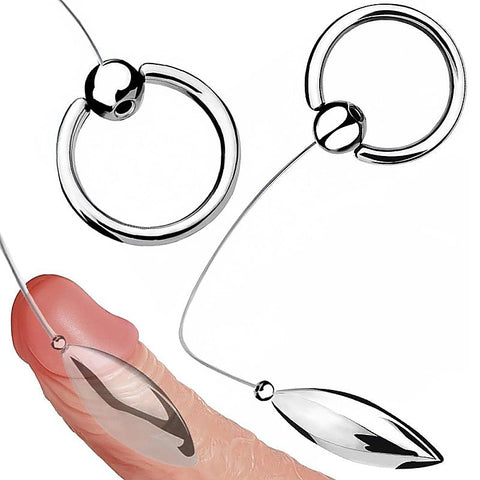 Oval Bullet Urethral Sound with Pull Ring by BDStyle