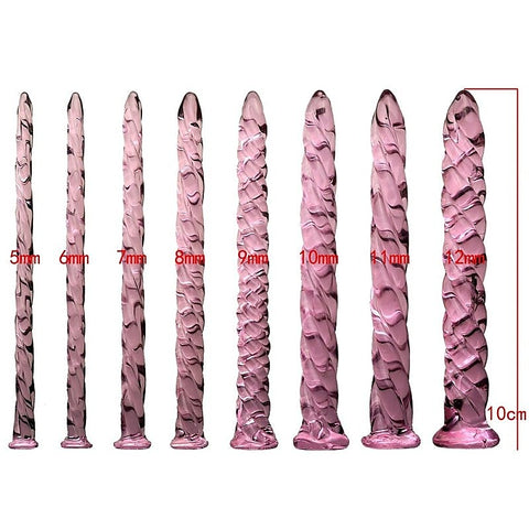 Threaded Pink Glass Mens Urethral Plug by BDStyle
