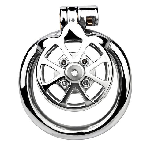 Spike Mens Chastity Cage With Metal Urethral Catheter