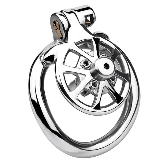 Spike Mens Chastity Cage With Metal Urethral Catheter