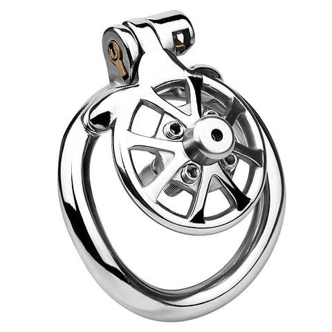 Spike Mens Chastity Cage With Metal Urethral Catheter