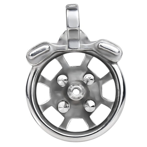 Spike Mens Chastity Cage With Metal Urethral Catheter