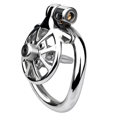 Spike Mens Chastity Cage With Metal Urethral Catheter