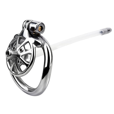 Spike Chastity Cage with Silicone Urethral Catheter