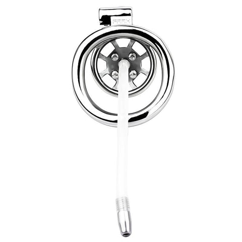 Spike Chastity Cage with Silicone Urethral Catheter