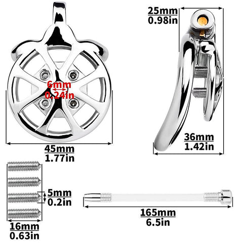 Spike Chastity Cage with Silicone Urethral Catheter