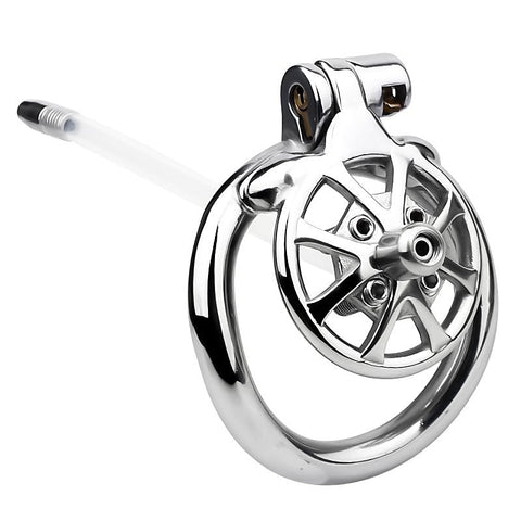 Spike Chastity Cage with Silicone Urethral Catheter