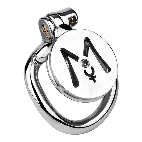 M Flat Metal Male Chastity Device Inverted by BDStyle