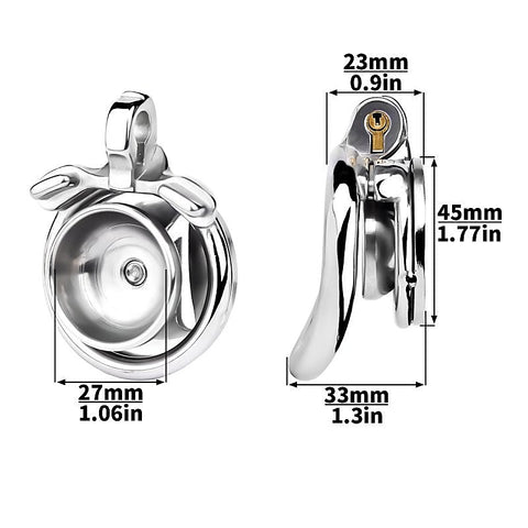M Flat Metal Male Chastity Device Inverted by BDStyle