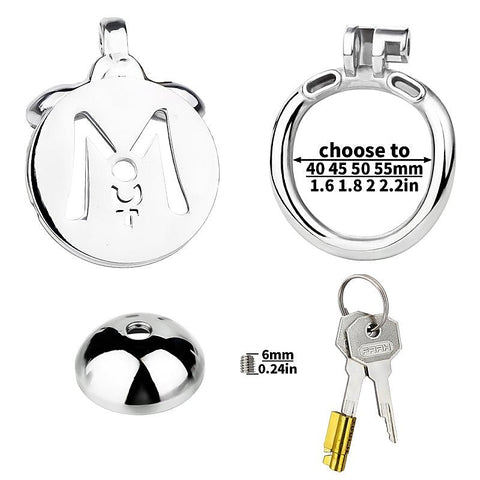 M Flat Metal Male Chastity Device Inverted by BDStyle