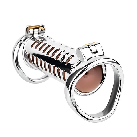 Metal Double Ended Chastity Cage Bent Ring by BDStyle