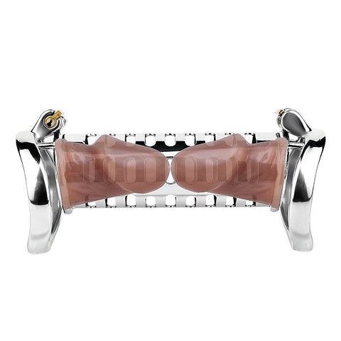 Metal Double Ended Chastity Cage Bent Ring by BDStyle